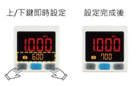 OPS 快速設定:雙畫面顯示可直接設定參數，設定步驟可減少3/4