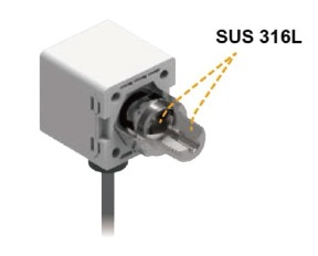 適用腐蝕性流體及氣體:感應元件及接管元件為SUS 316L 材質，適合腐蝕性流體及氣 體之設備